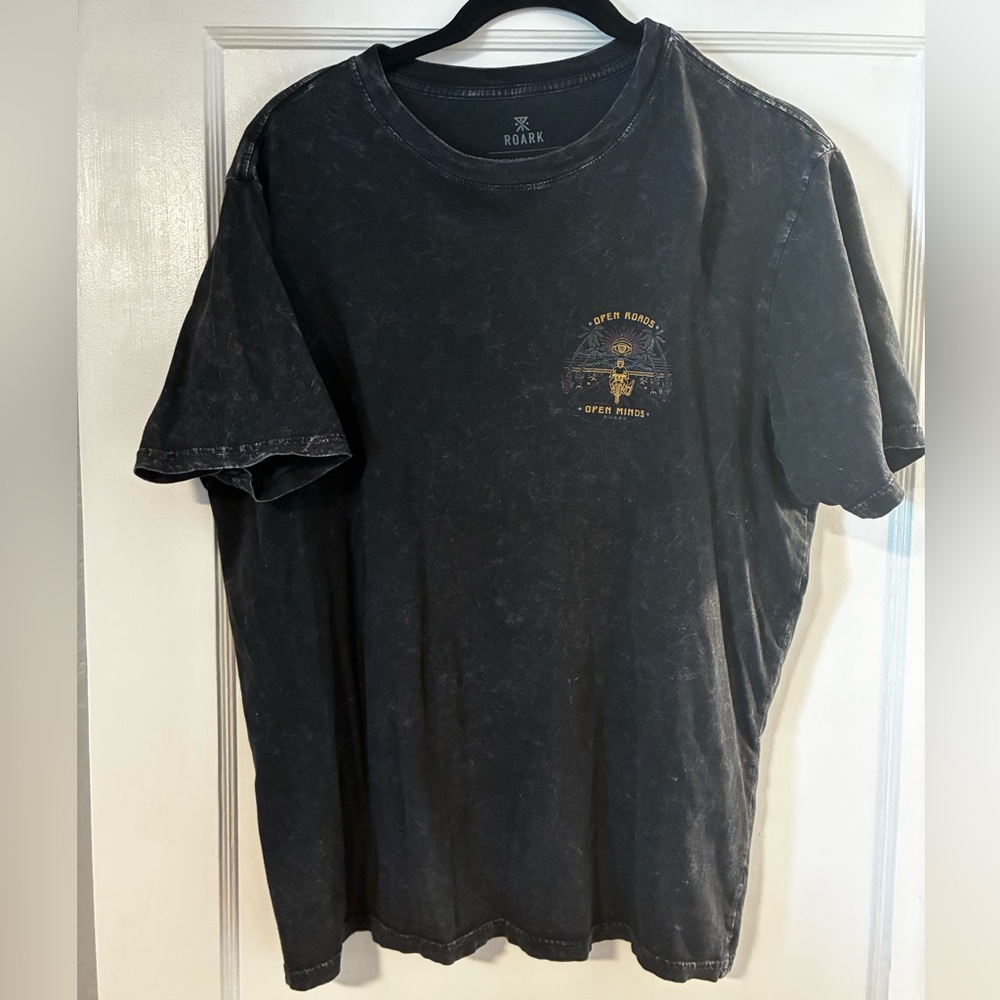 Roark Black Short-Sleeve Tee with Yellow Chest Graphic